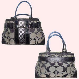 Vintage/Y2K Coach Purse - Canvas - Silver Accents - Belt Loop - No. j0851-f13073